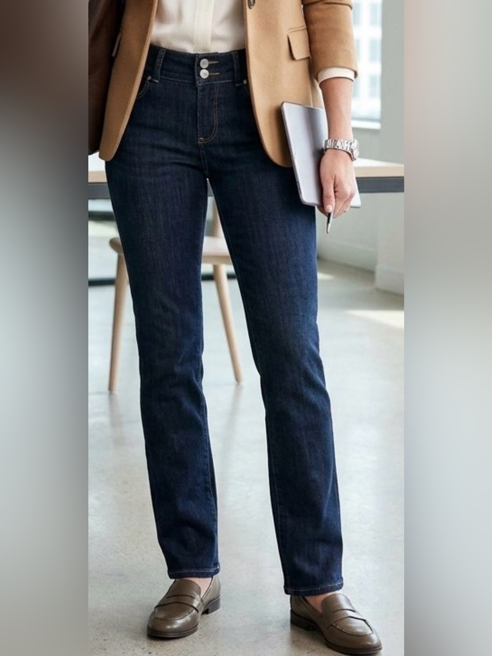 PAIGE Straight-Leg Jeans in Dark Indigo